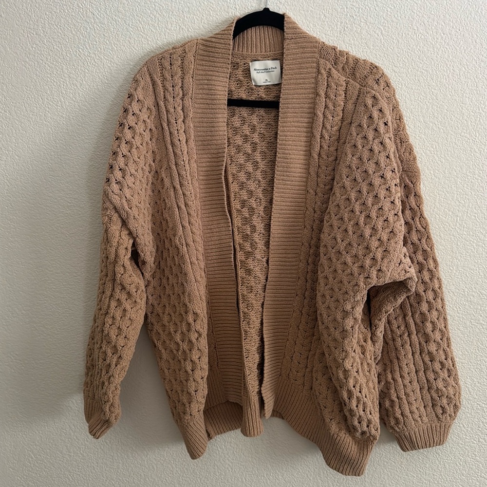 Abercrombie & Fitch Brown Textured Cardigan